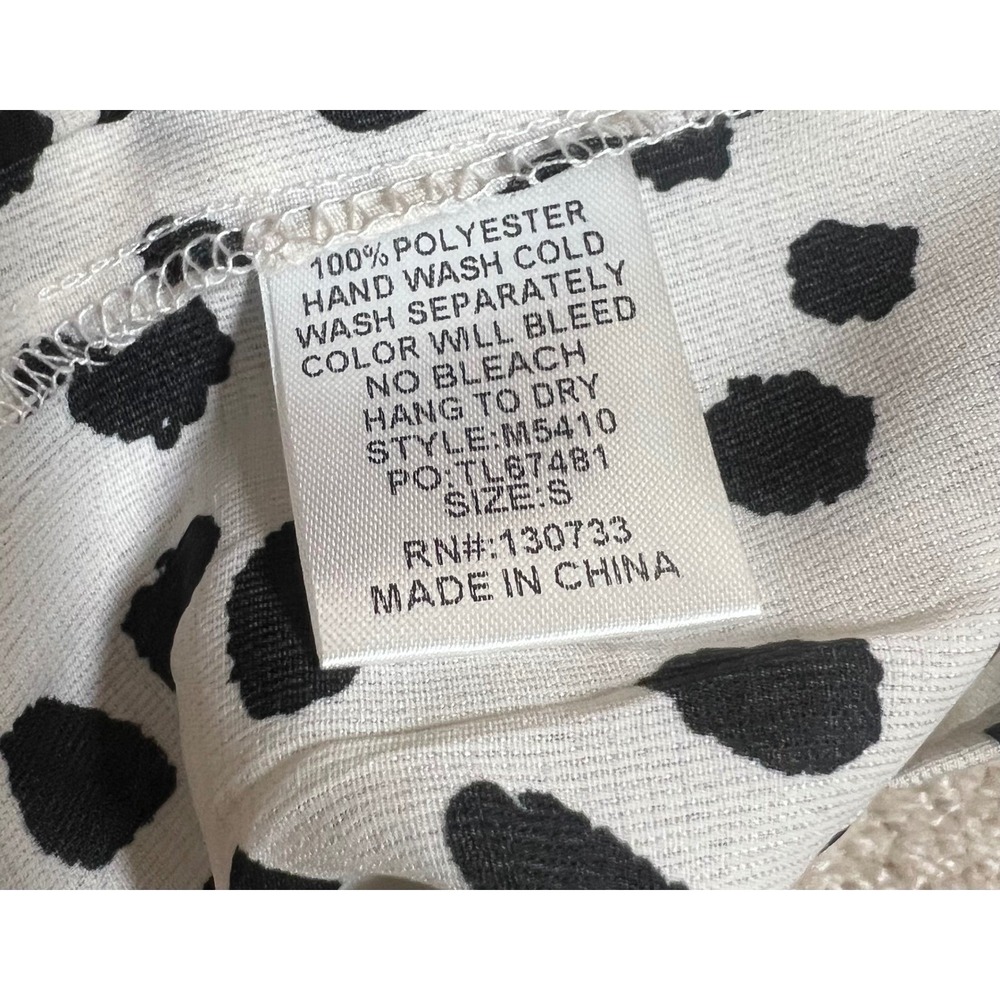 Umgee USA Mini Dress White‎ Black Spotted NWT Print Ruffle Sleeve Tiered BOHO S - Picture 5 of 7